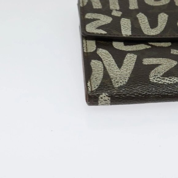 LOUIS VUITTON Graffiti Porte Monnaie Credit Long Wallet White M92189 Auth 141686 - Picture 6 of 16